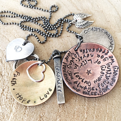 Remembrance Jewelry, Loss of Loved One Gift, Hand Stamped Memorial Gift, Personalised Necklace, Stamped Jewelry, Hand Stamped Necklace