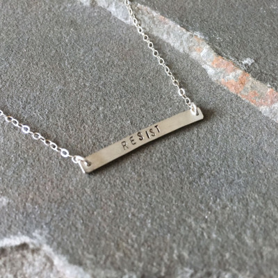 Resist Necklace, Feminism Jewelry, Women's Rights Jewelry, Political Statement Jewelry, Equality Necklace, Feminist Necklace
