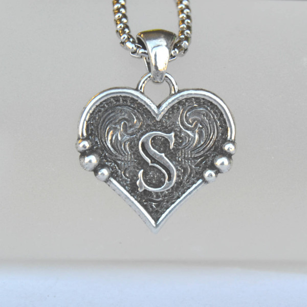 Rockin Out Jewelry - Sweetheart Pendant - Necklace With Initial - Western Jewelry - Personalized Necklace - Valentines Necklace - For Her