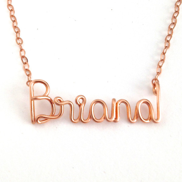 Rose Gold Name Necklace. Personalized 18k Rose Gold Plated Custom Name Necklace
