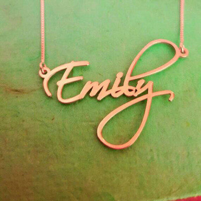 Rose Gold Plated Name Necklace / Pretty Little Liars Necklace / Personalized Signatur Name Necklace / Custom made nameplate- ORDER ANY NAME