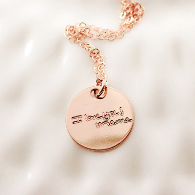 Rose gold handwriting necklace - Handwriting jewelry - Handwritten - Actual writing - Personalized jewelry - Memorial jewelry - Signature