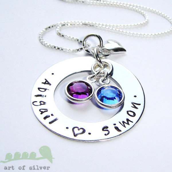 SALES - Women necklace- Personalized jewelry - handstamped mother necklace - Birthstone necklace