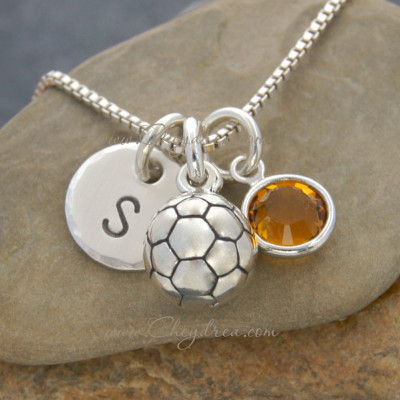 SOCCER PLAYER NECKLACE, Soccer Player Gift, Sterling Silver, Personalized Soccer Necklace, Athlete Graduation Gift, Soccer Coach Jewelry
