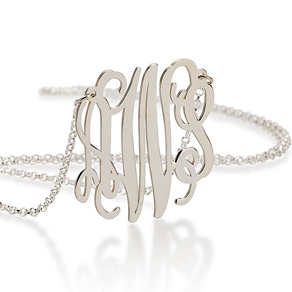Silver Monogram Necklace 1.75 Inch - Sterling Silver