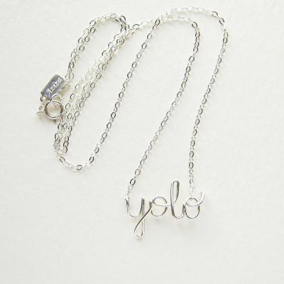 Silver YOLO- You Only Live Once Necklace Sterling Silver