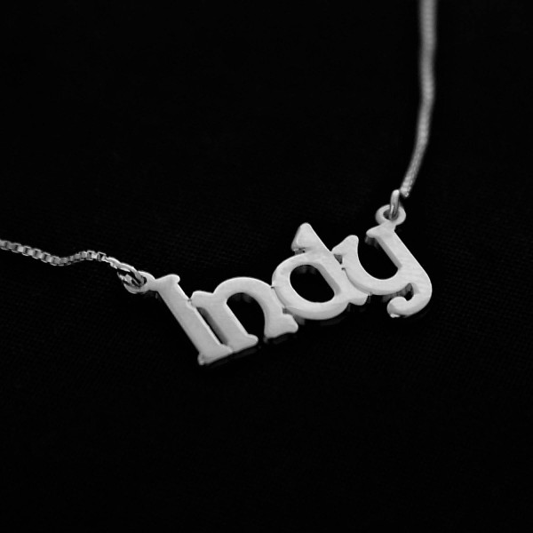Silver name necklace / Indy Necklace / Any Name / Silver Name Plate / Personalized name necklace / Necklaces / Name / Name Jewelry