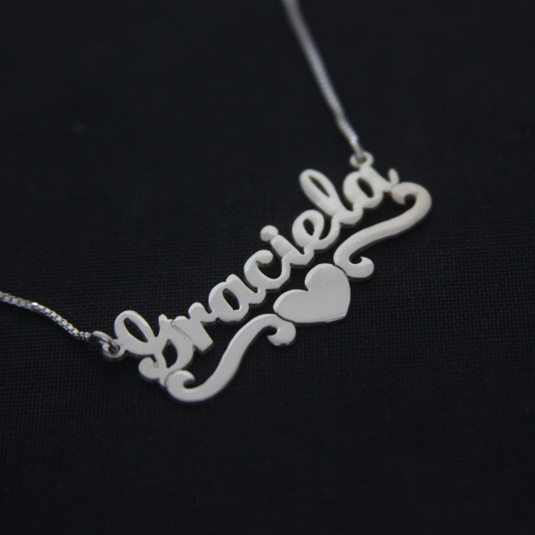 Silver name necklace /Graciela Lover style Necklace / Any Name / Gift / Love Necklace / Personal Jewelry Design / Necklaces / Name Jewelry /