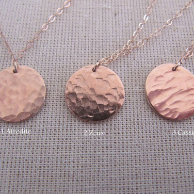 Silver,Gold,Rose Gold Layered Necklaces // Personalized Disk Necklaces // Layering Necklaces // Set of 2 Necklaces // Hammered Disc Necklace