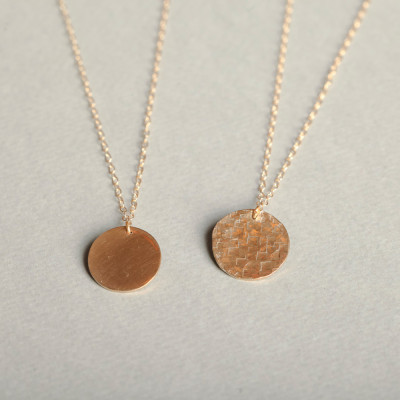 Silver,Gold,Rose Gold Layered Necklaces // Personalized Disk Necklaces // Layering Necklaces // Set of 2 Necklaces // Hammered Disc Necklace