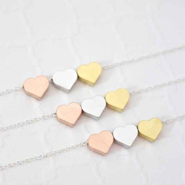 Sister Necklaces for 3, Big Sister, Middle Sisters, Little Sister, 3 Sisters Jewelry, Gold Sister Necklace, Sisters Necklace Set of 3 Hearts