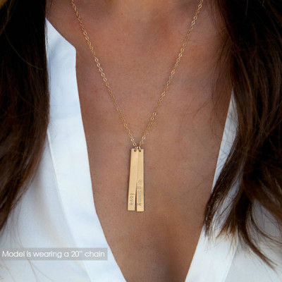Skinny Vertical Bar Necklace,New Mom Necklace,Name Bar Necklace,Kids Names Necklace for mom,Gifts for Mom,LEILAJewelryShop,N209