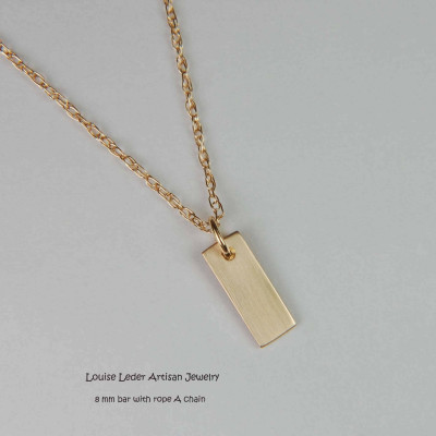 Small Gold Layering Necklace Dainty Bar Necklace Gold Personalized Necklace 18k Gold Necklace Solid Gold Bar Necklace