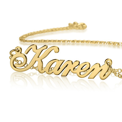 Solid Gold 18k Carrie Style Personalized Gift for Her - Choose any name to personalize
