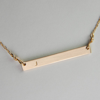 Solid Gold Bar Necklace 18k Gold Necklace Gold Layer Necklace Handmade Personalized Necklace Gold Luxury Jewelry