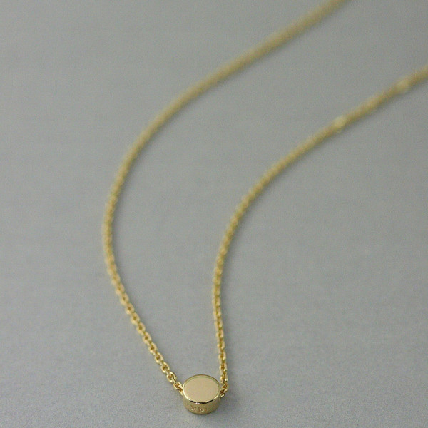 Solid gold circle necklace, gold dot Necklace, 18 k gold necklace, solid gold jewelry, delicate gold necklace, gold jewelry, minimalist