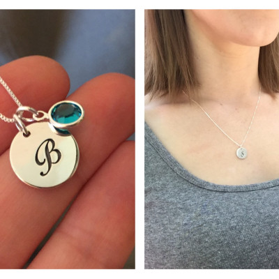 StepDAUGHTER Gift - Birthstone Gifts for Stepdaughter jewelry sterling silver initial necklace birthday gift - Life Gave me the Gift of you