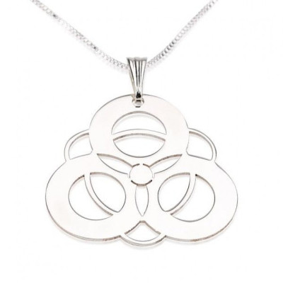 Sterling Silver Crop Circle 4 Circles Necklace with chain