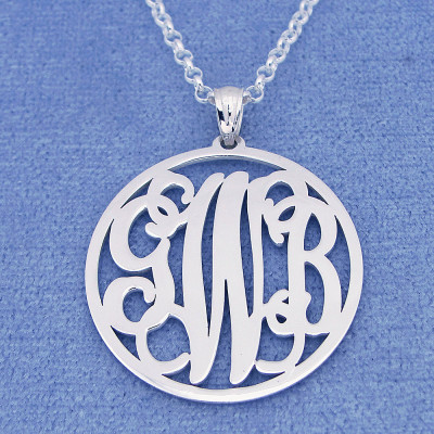 Sterling Silver 3 Initials Circle 