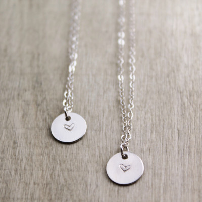 Sterling Silver Best friends Necklace Set, Mom and Daughter necklace set, two necklaces, friendship necklace