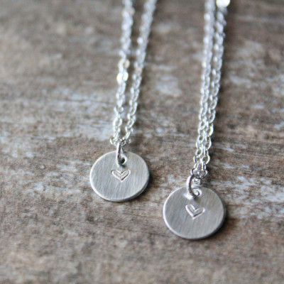 Sterling Silver Best friends Necklace Set, Mom and Daughter necklace set, two necklaces, friendship necklace