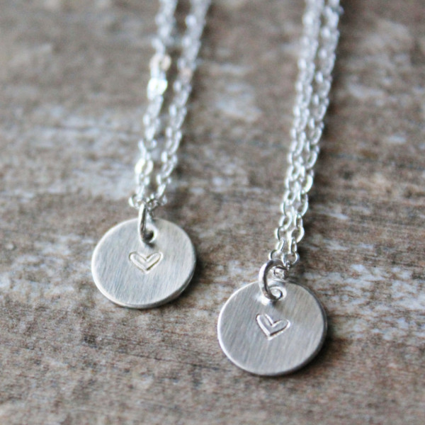 Sterling Silver Best friends Necklace Set, Mom and Daughter necklace set, two necklaces, friendship necklace