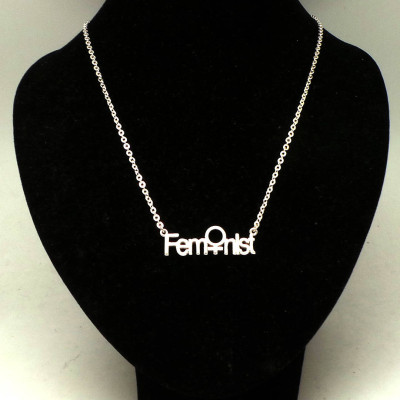 Sterling Silver Feminist Necklace Choker - Feminist Jewelry, Support Pride Women Equality Necklace, Venus, Feminism, lgbt, lesbian, gay