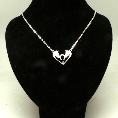 Sterling Silver Horse Heart Necklace - Horseshoe necklace, Horse Jewelry, Animal Necklace, Horse Lovers Gift