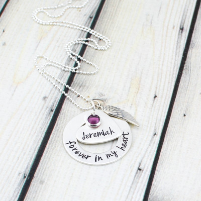 Sterling Silver Memorial Jewelry - Miscarriage Necklace - Sympathy Gift - Memorial Necklace - Remembrance Jewelry - Personalized Jewelry
