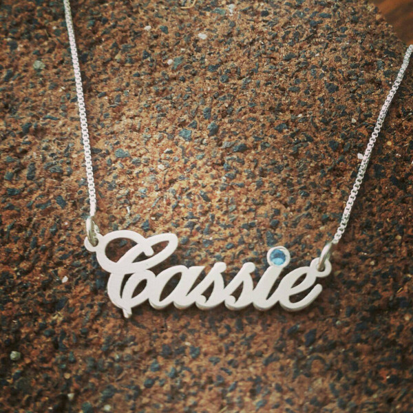 Sterling Silver Name Necklace / Birthstone necklace / ORDER ANY NAME / personalized jewelry / custom made name neckless / Birthday Gift