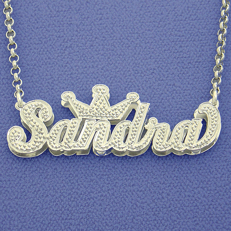 3D Double Plated Iced Out Name Necklace w/ Cuban Chain – Be Monogrammed