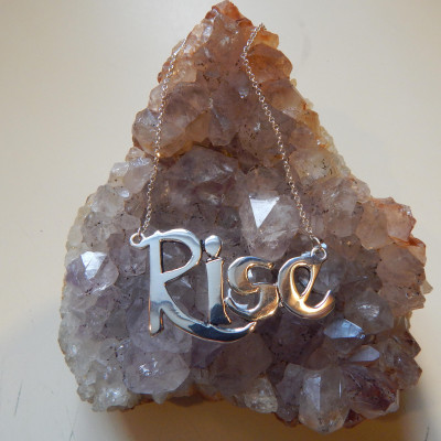 Sterling Silver "Rise" Monogram Pendant Necklace