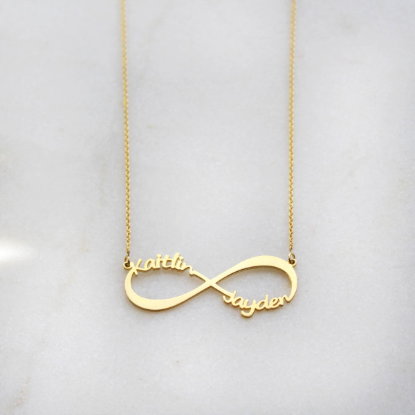 Sterling Silver/Gold-Plated Personalized Infinity Necklace