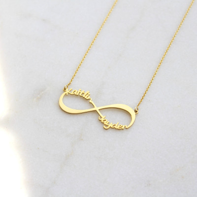 Sterling Silver/Gold-Plated Personalized Infinity Necklace