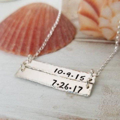 Sterling bar necklace, Sterling silver name bar, Double bar necklace, Personalized Two name necklace, Custom name bar, 2 names bar necklace