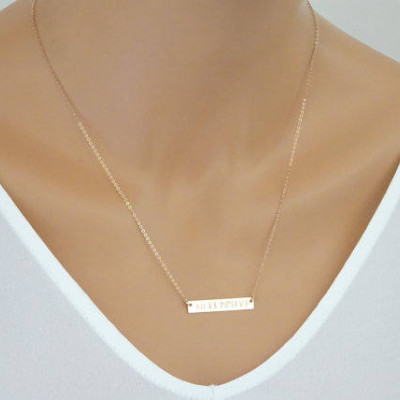 Sterling silver bar necklace Personalized, Name necklace, Reversible necklace, Mom Necklace, Bridesmaid jewelry, Monogram necklace