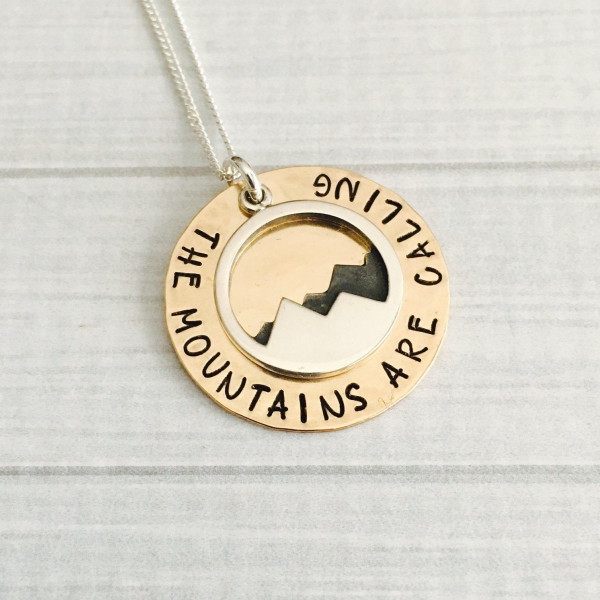 The Mountains Are Calling Necklace - Mountains Girl Necklace - Mountain Jewelry - Outdoor Lover Gift - Mountain Necklace Christmas Gift Her