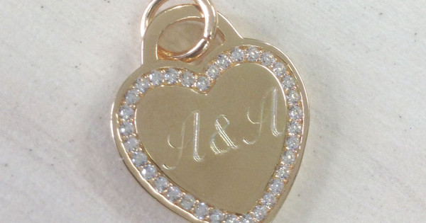 Tiffany heart necklace, gold engraved 