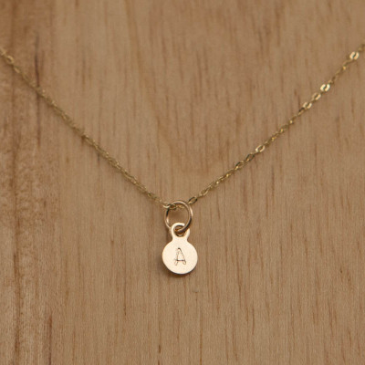 Tiny Initial Necklace - Solid 18k Gold Initial Necklace - Minimalist Jewelry - Dainty Delicate Small Simple Necklace Gold Mom Push Present