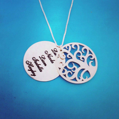 Tree of Life Necklace Personalized Message Necklace Family Tree Custom made Necklace Silver Name Necklace Mother Day Gift SALE!