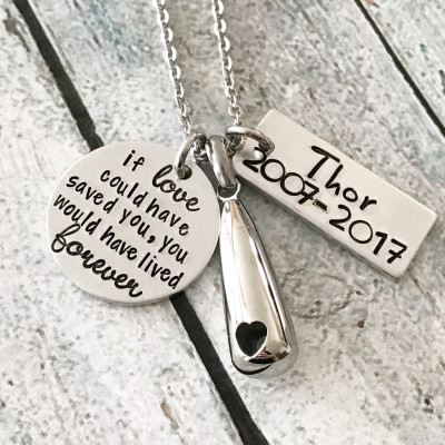 Urn necklace - Hand stamped jewelry