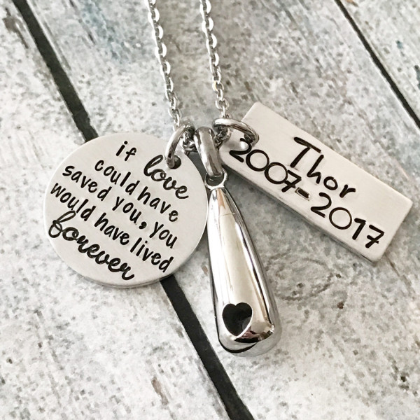 Urn necklace - Hand stamped jewelry