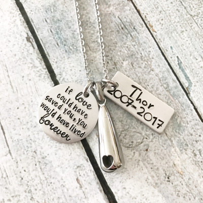 Urn necklace - Hand stamped jewelry