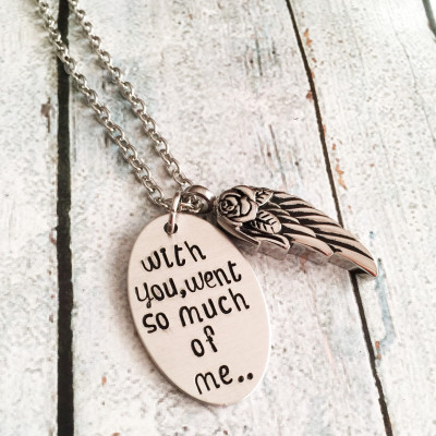 Urn necklace - Hand stamped necklace - Loss necklace - Cremation jewelry - Memorial necklace - Sterling Silver necklace - Cremation necklace