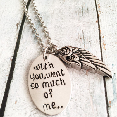 Urn necklace - Hand stamped necklace - Loss necklace - Cremation jewelry - Memorial necklace - Sterling Silver necklace - Cremation necklace