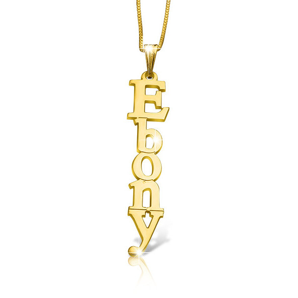 Vertical Name Necklace Vertical Name Pendant Vertical Name Chain Mynecklace Myname Necklace Vertical Name Necklace Gold Plated Name Chain