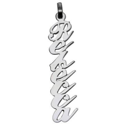 Vertical Style English Name Silver Necklace