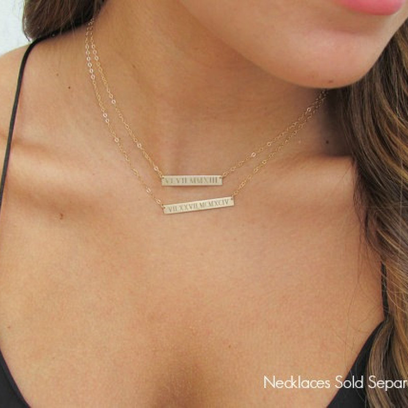 Personalized Necklace Personalized Bar Necklace Nameplate Bar Necklace Engraved Necklace Custom Bar Necklace Silver Bar Necklace