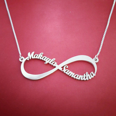 White Gold Infinity Necklace Mother Daughter Infinity Necklace Infinity Sign Necklace Infinity Name Necklace Infinity Necklace Infinity