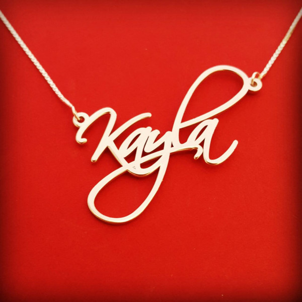 Wire Name Necklace Signature Necklace White Gold Handwriting Necklace Word Necklace Birthday Gift Necklace With Name Wire Necklace Wire
